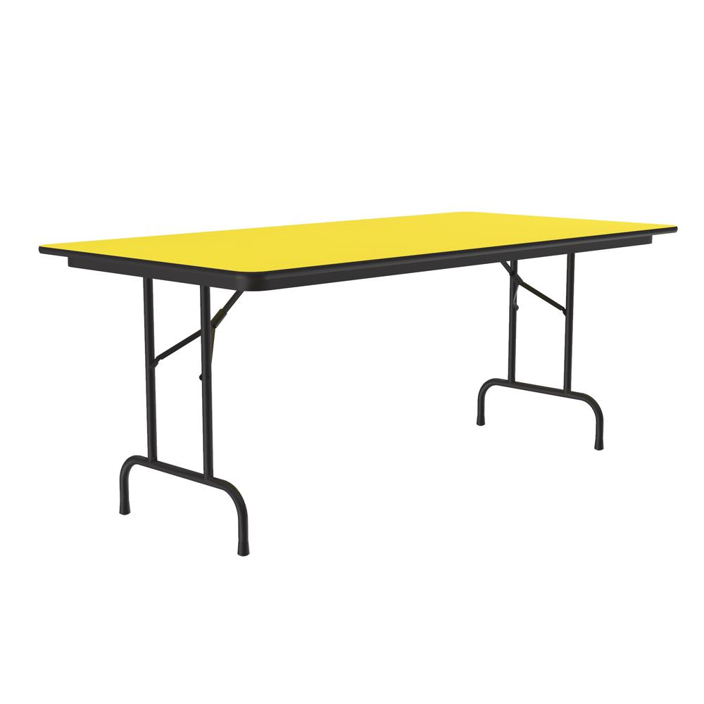 Deluxe High Pressure Top Folding Table 36x96", RECTANGULAR YELLOW BLACK. Picture 3