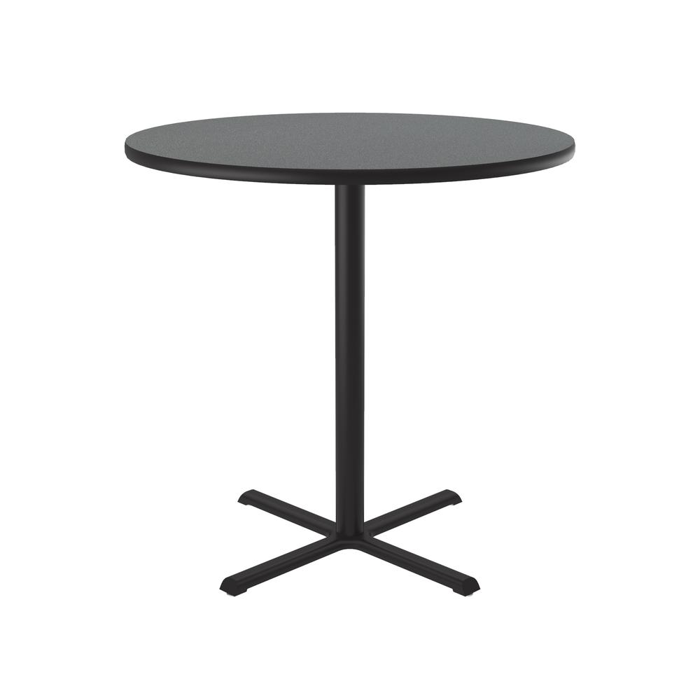 Bar Stool/Standing Height Deluxe High-Pressure Café and Breakroom Table 36x36", ROUND, MONTANA GRANITE, BLACK. Picture 2