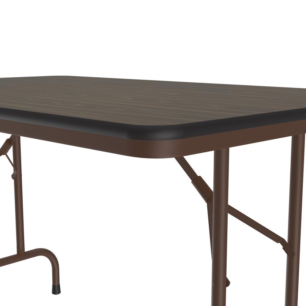 Deluxe High Pressure Top Folding Table 30x48", RECTANGULAR WALNUT, BROWN. Picture 8