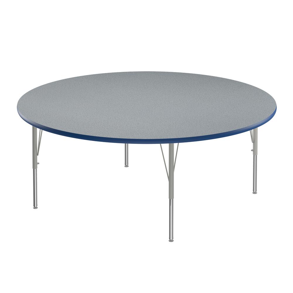 Deluxe High-Pressure Top Activity Tables, 60x60", ROUND GRAY GRANITE SILVER MIST. Picture 1