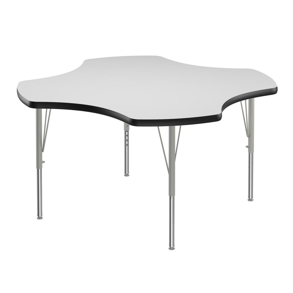 Deluxe High-Pressure Top Activity Tables 48x48", CLOVER, WHITE SILVER MIST. Picture 8