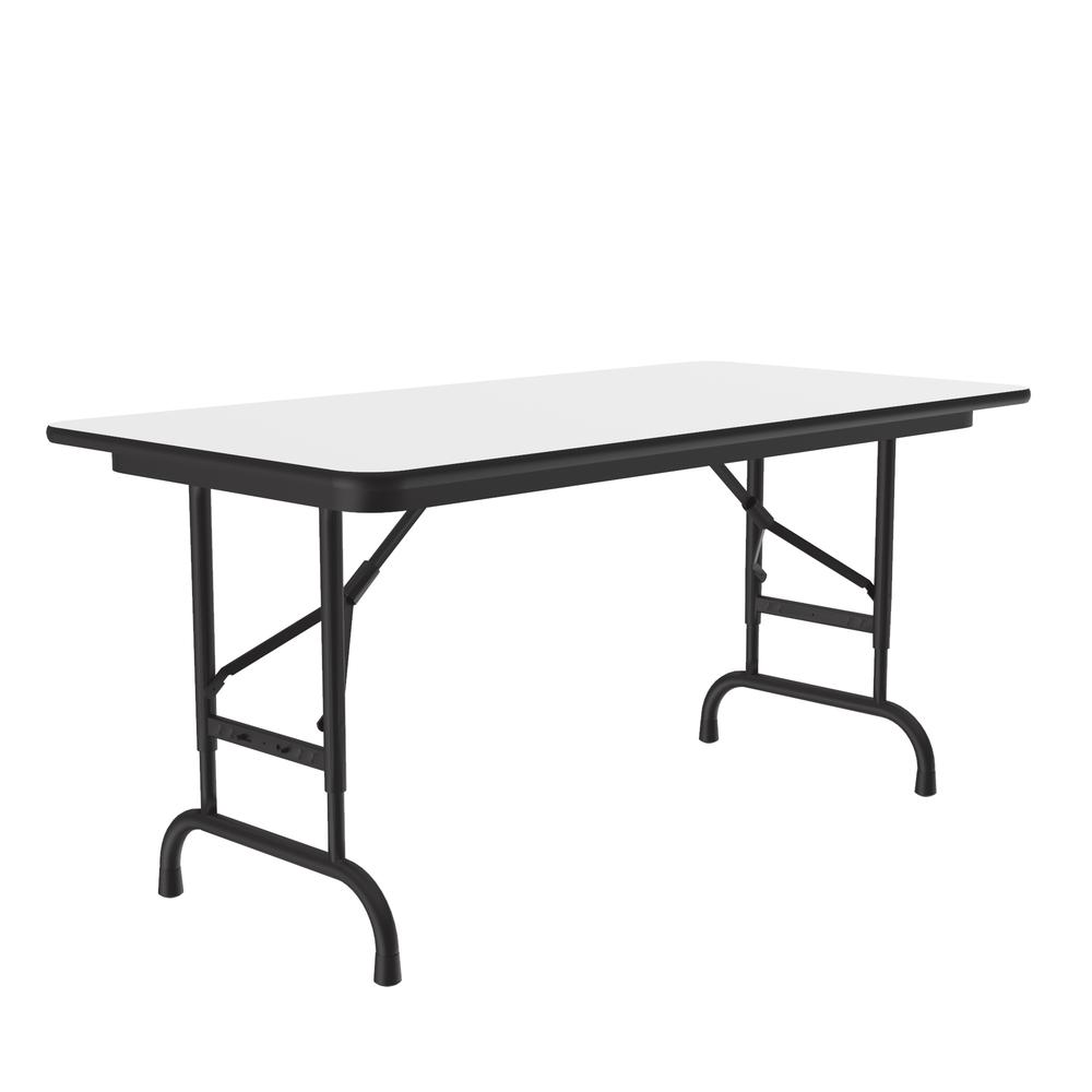 Adjustable Height High Pressure Top Folding Table 24x48" RECTANGULAR, WHITE, BLACK. Picture 7