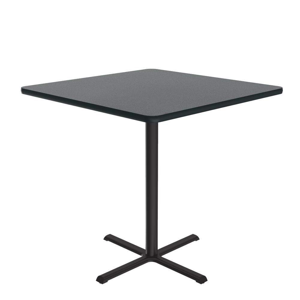 Bar Stool/Standing Height Deluxe High-Pressure Café and Breakroom Table 36x36", SQUARE, MONTANA GRANITE, BLACK. Picture 4