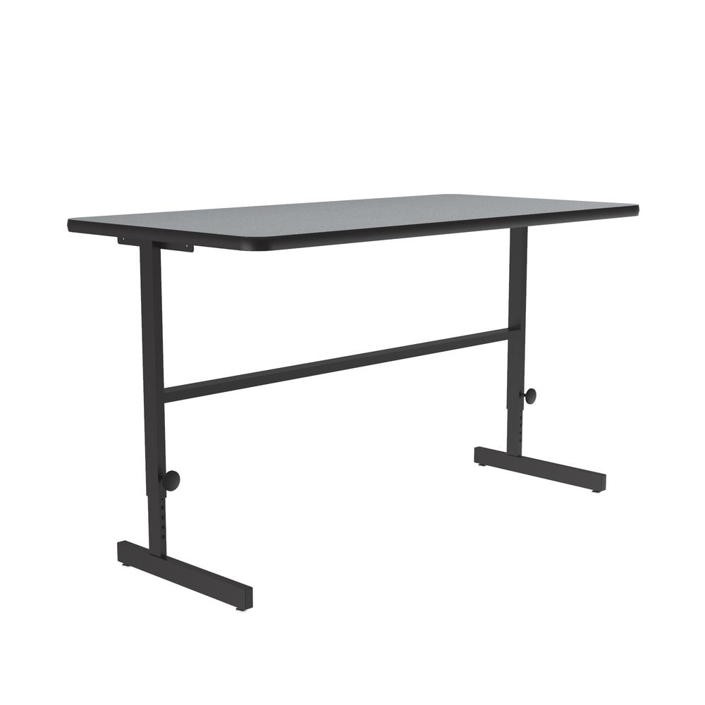 Deluxe High-Pressure Laminate Top Adjustable Standing  Height Work Station, 30x60", RECTANGULAR, GRAY GRANITE BLACK. Picture 4