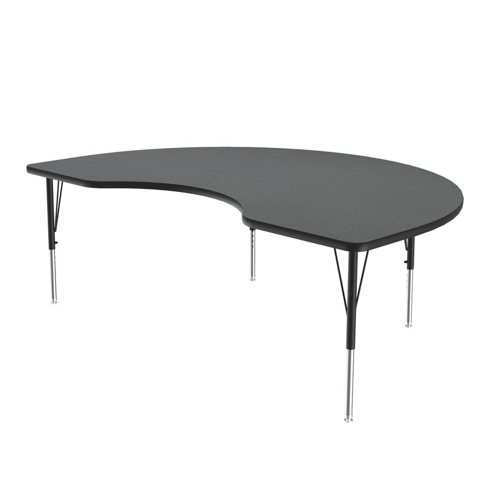 Deluxe High-Pressure Top Activity Tables, 48x72", KIDNEY, MONTANA GRANITE  BLACK/CHROME. Picture 7
