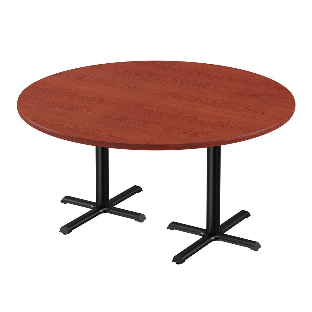 Table Height Deluxe High-Pressure Café and Breakroom Table, 60x60" ROUND CHERRY BLACK. Picture 3