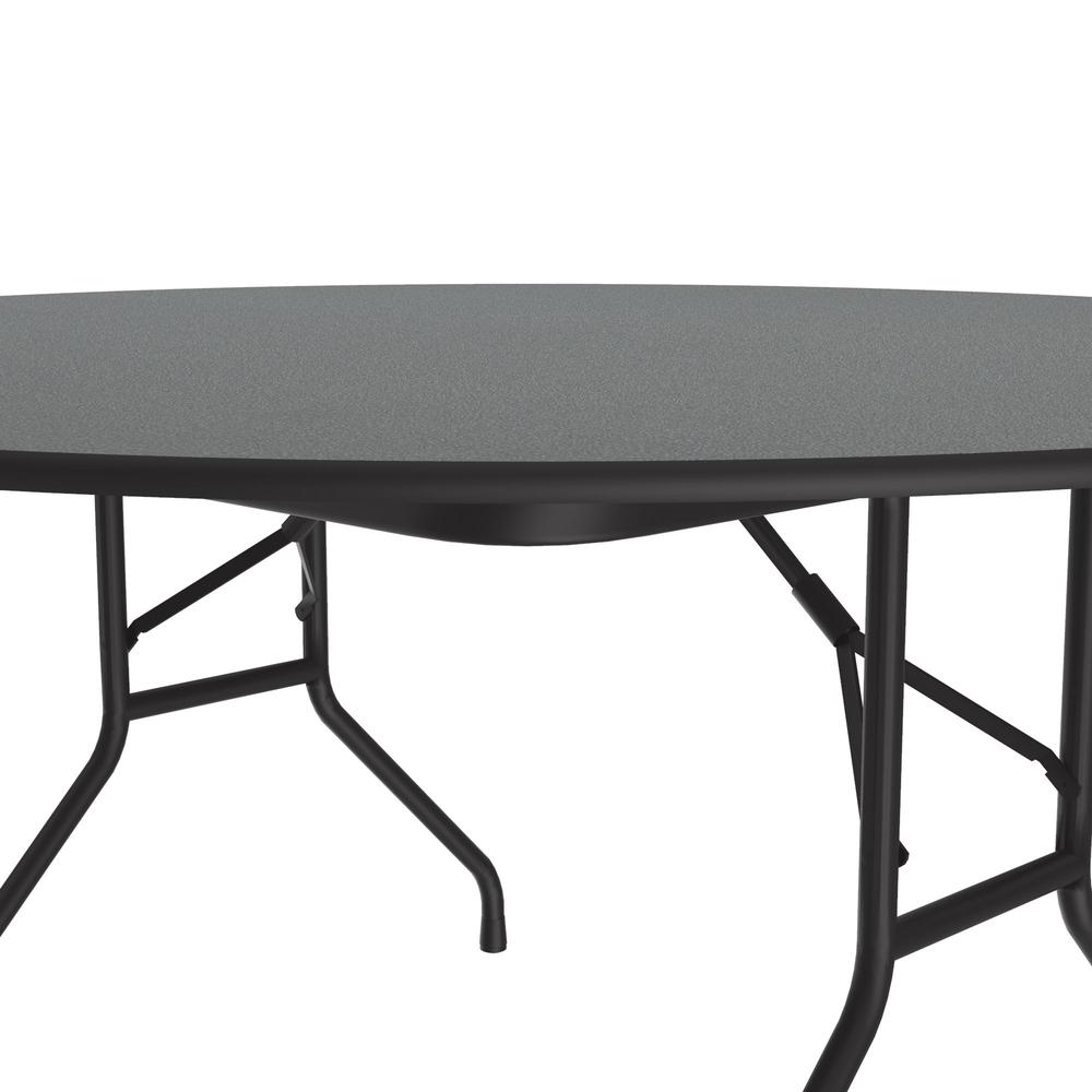 Deluxe High Pressure Top Folding Table, 60x60", ROUND MOTNTANA GRANITE BLACK. Picture 3