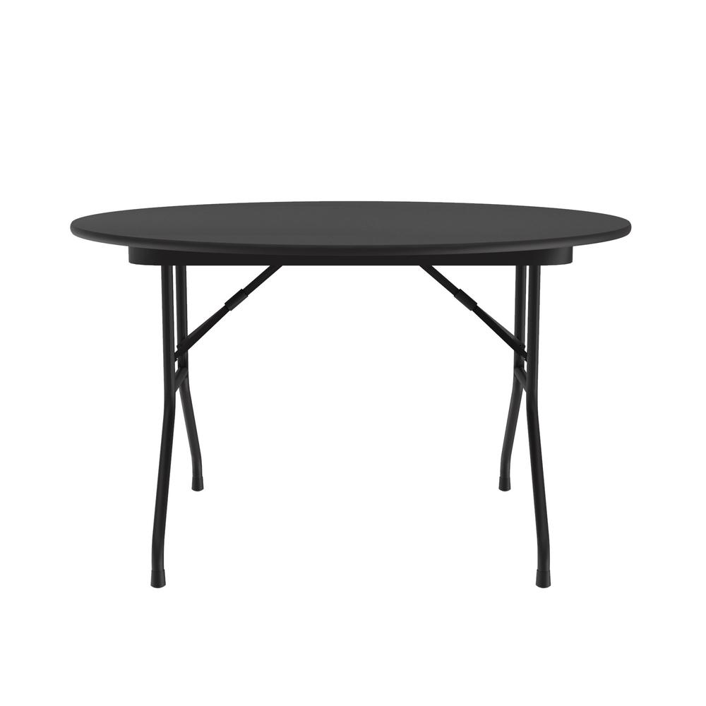 Thermal Fused Laminate Top Folding Table 48x48" ROUND, BLACK GRANITE, BLACK. Picture 4