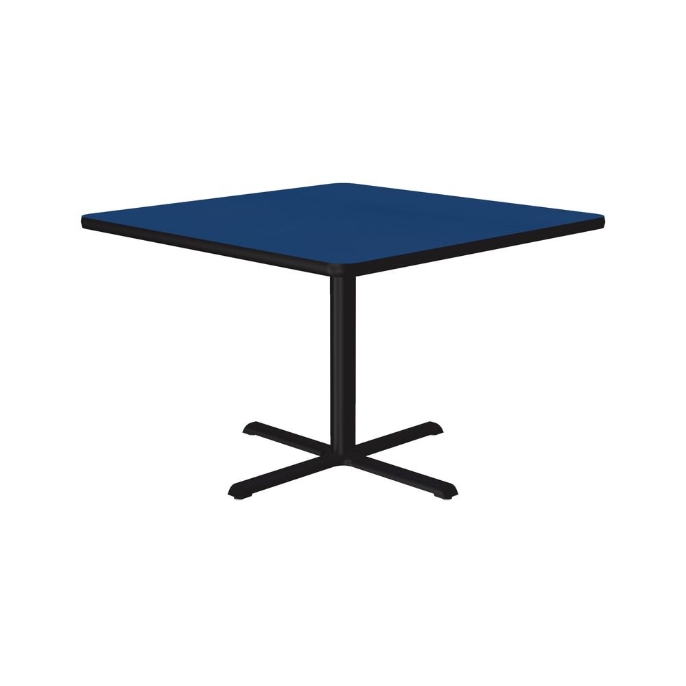 Table Height Deluxe High-Pressure Café and Breakroom Table, 42x42" SQUARE BLUE, BLACK. Picture 1