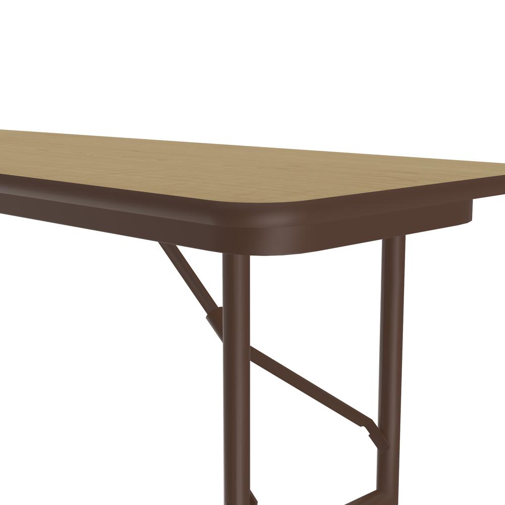 Deluxe High Pressure Top Folding Table 18x96" RECTANGULAR, FUSION MAPLE, BROWN. Picture 5