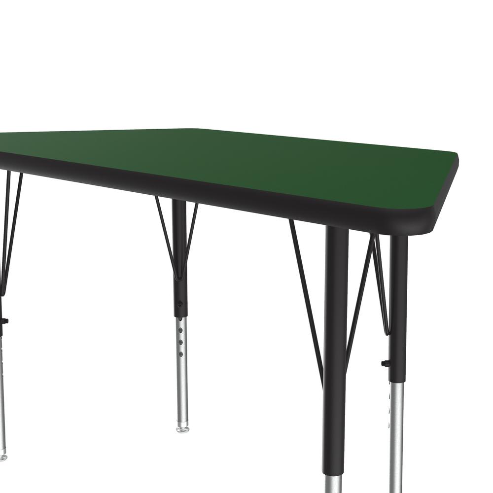 Deluxe High-Pressure Top Activity Tables, 24x48", TRAPEZOID, GREEN BLACK/CHROME. Picture 1