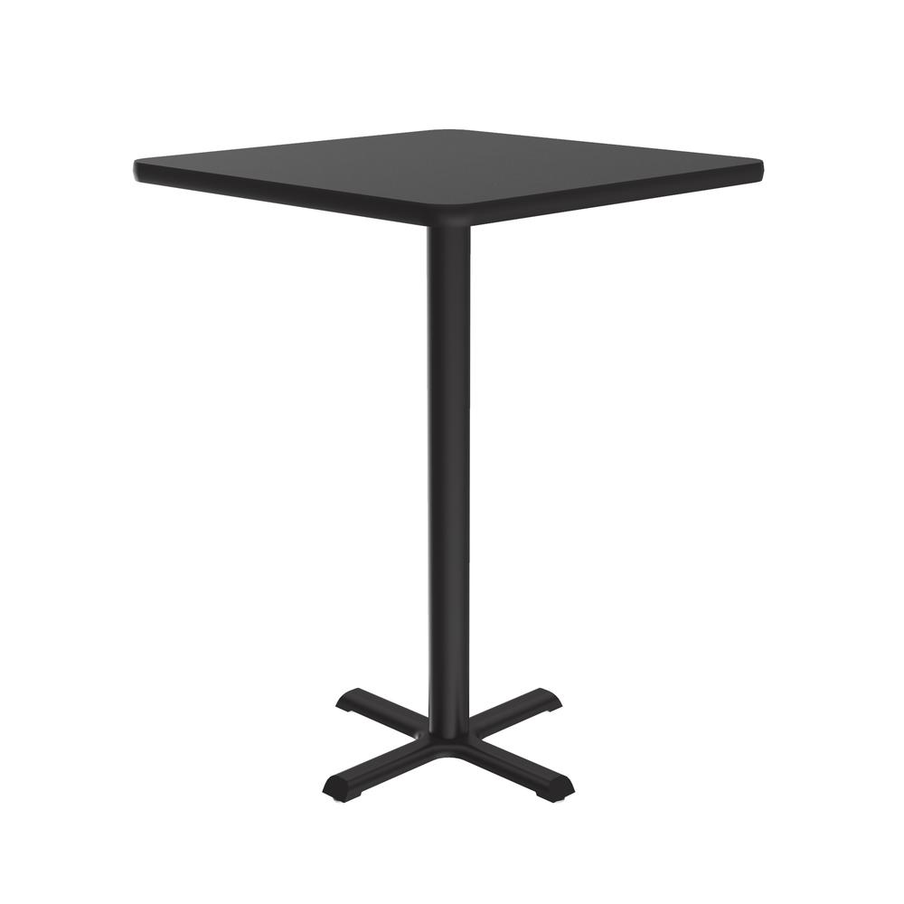 Bar Stool/Standing Height Commercial Laminate Café and Breakroom Table 24x24", SQUARE, BLACK GRANITE, BLACK. Picture 1