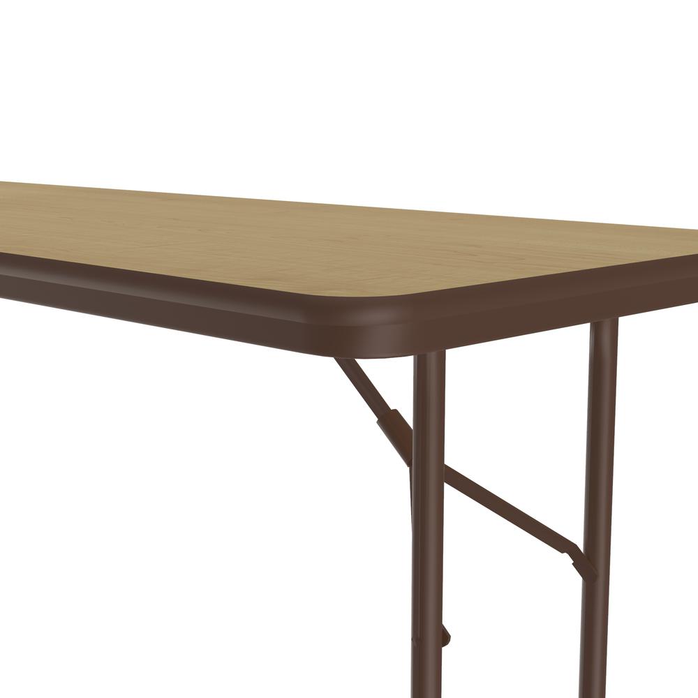 Deluxe High Pressure Top Folding Table, 24x96" RECTANGULAR, FUSION MAPLE BROWN. Picture 5