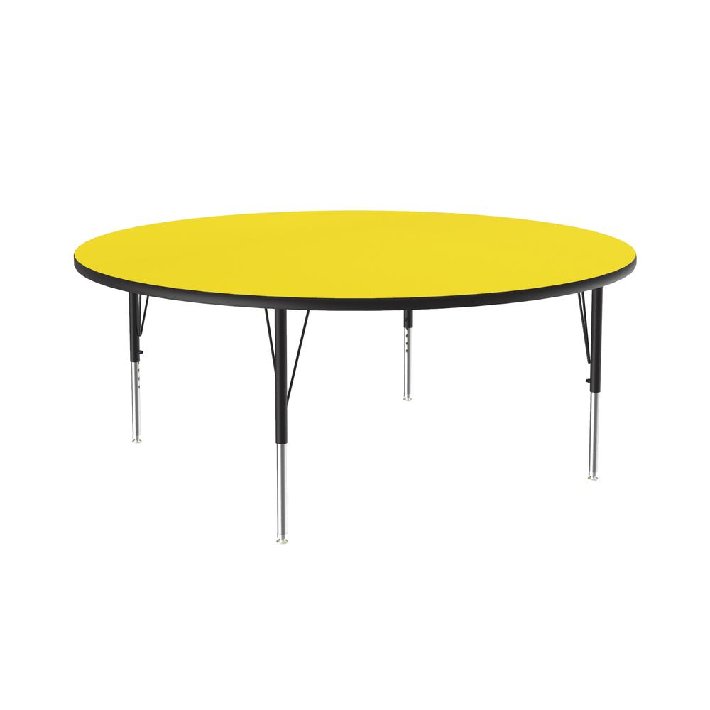 Deluxe High-Pressure Top Activity Tables 60x60" ROUND, YELLOW  BLACK/CHROME. Picture 5