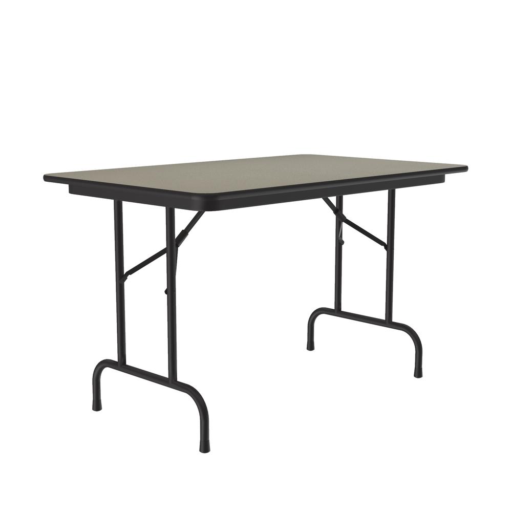 Deluxe High Pressure Top Folding Table, 30x48", RECTANGULAR, SAVANNAH SAND BLACK. Picture 5