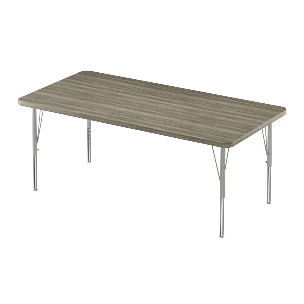 Deluxe High-Pressure Top Activity Tables 30x60", RECTANGULAR NEW ENGLAND DRIFTWOOD SILVER MIST. Picture 1
