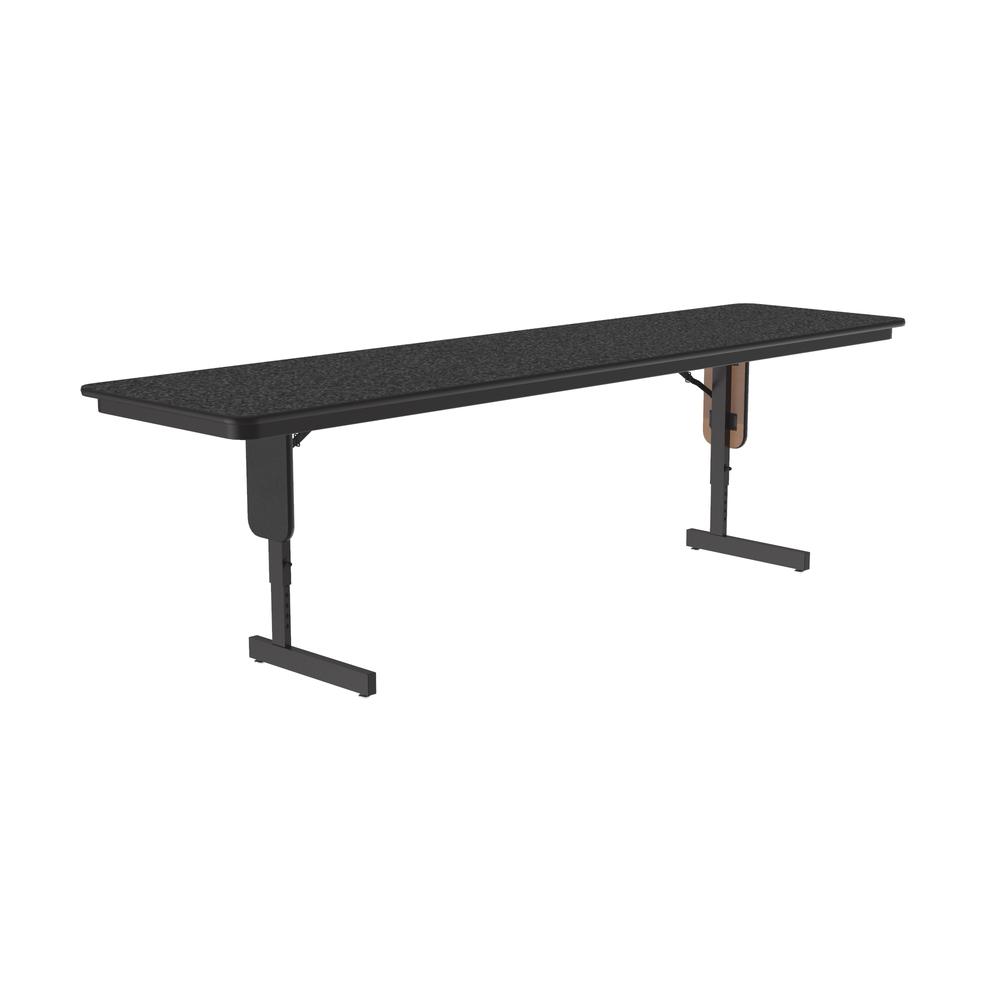 Adjustable Height Commercial Laminate Folding Seminar Table with Panel Leg, 24x60" RECTANGULAR, BLACK GRANITE BLACK. Picture 1