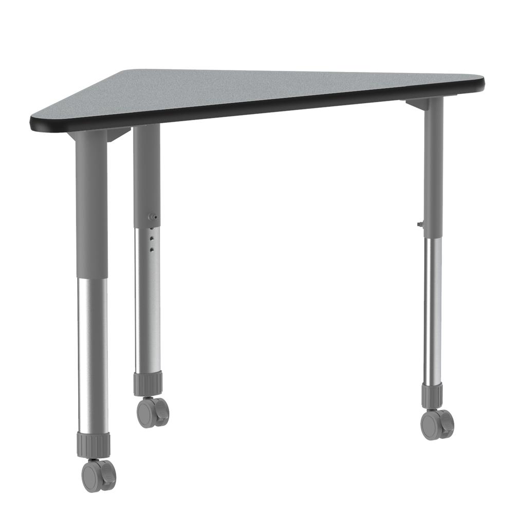 Commercial Lamiante Top Collaborative Desk with Casters, 41x23", WING, GRAY GRANITE, GRAY/CHROME. Picture 3