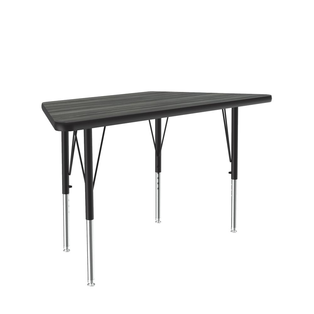 Deluxe High-Pressure Top Activity Tables, 24x48", TRAPEZOID, NEW ENGLAND DRIFTWOOD, BLACK/CHROME. Picture 8