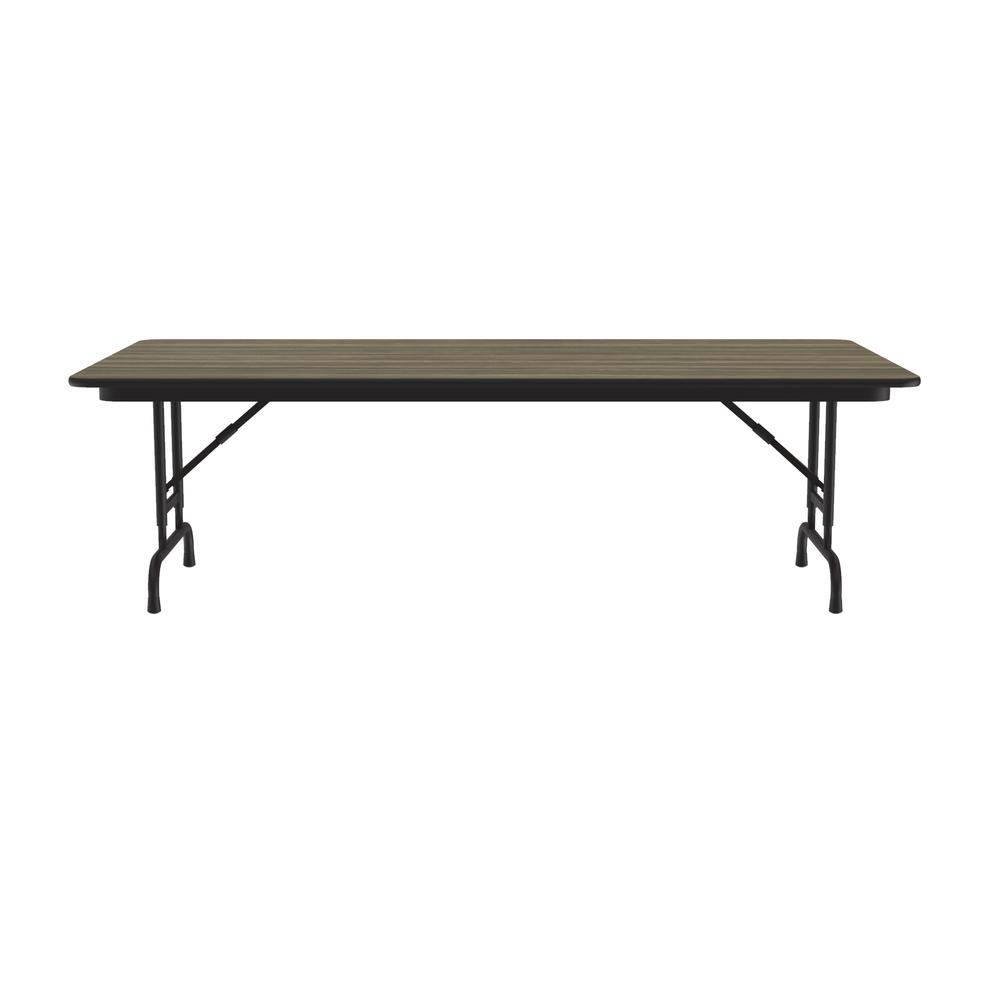 Adjustable Height High Pressure Top Folding Table 36x72" RECTANGULAR COLONIAL HICKORY, BLACK. Picture 3