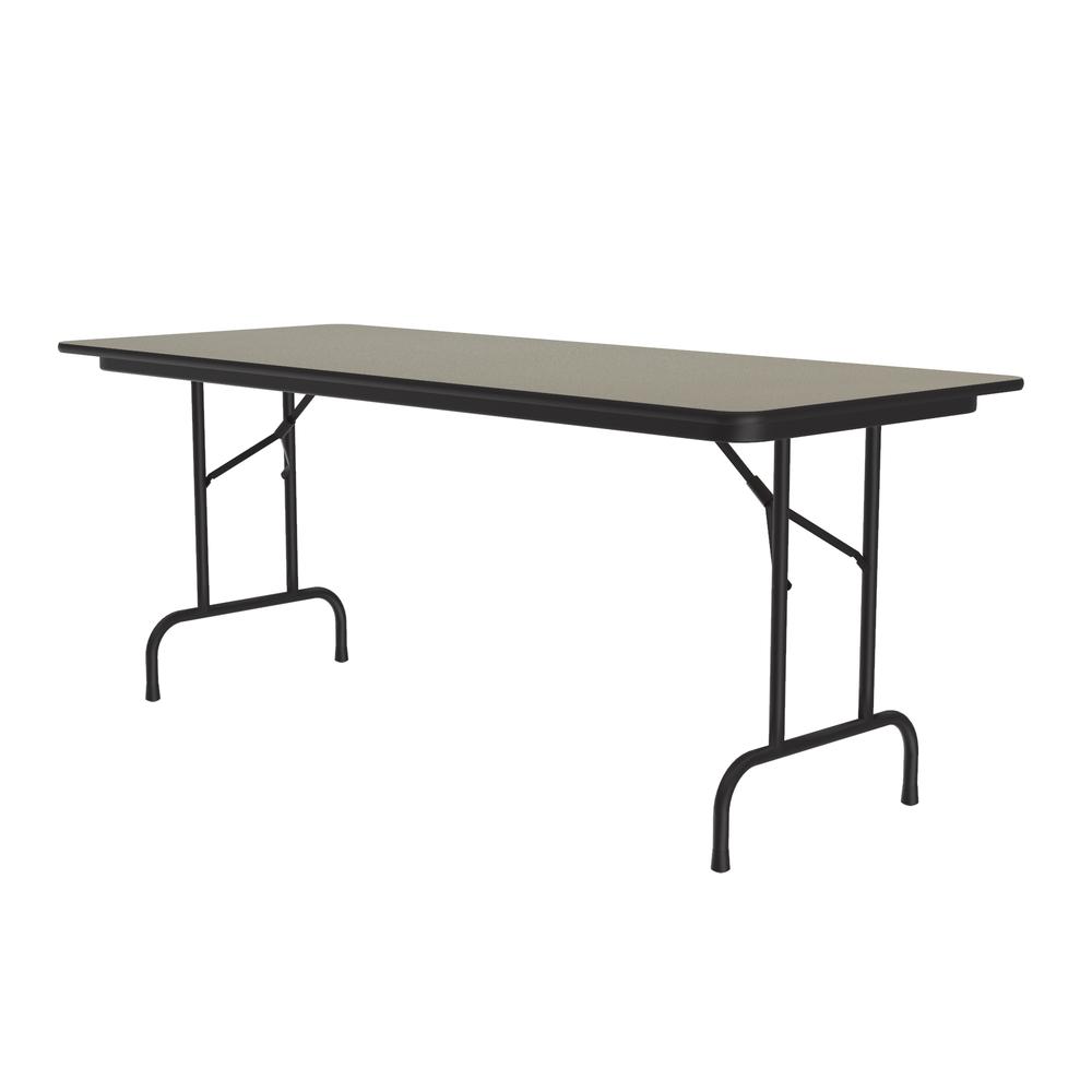 Deluxe High Pressure Top Folding Table, 30x72", RECTANGULAR, SAVANNAH SAND, BLACK. Picture 5