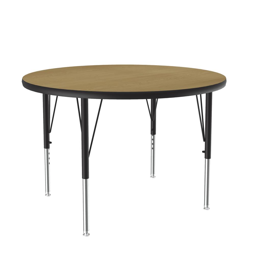 Deluxe High-Pressure Top Activity Tables, 36x36", ROUND, FUSION MAPLE, BLACK/CHROME. Picture 7