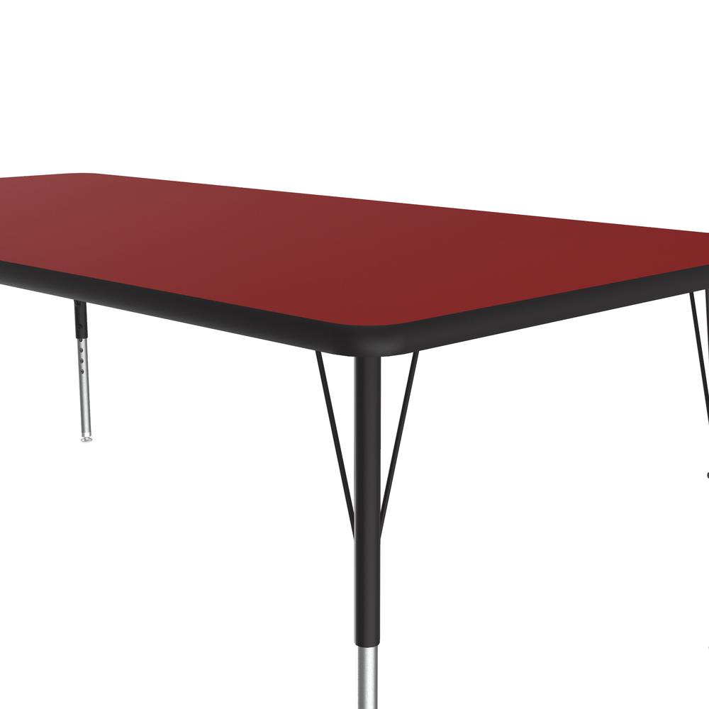 Deluxe High-Pressure Top Activity Tables 36x72" RECTANGULAR RED, BLACK/CHROME. Picture 1