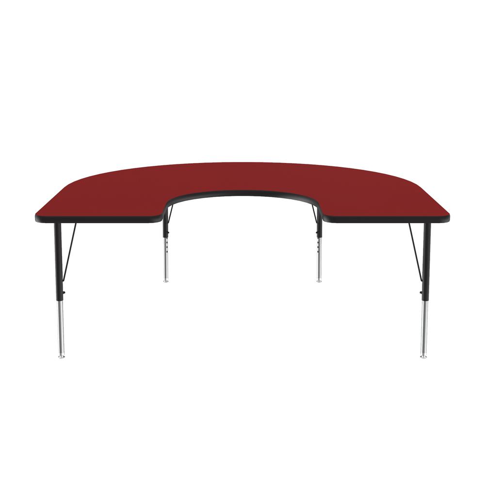 Deluxe High-Pressure Top Activity Tables, 60x66", HORSESHOE, RED BLACK/CHROME. Picture 9