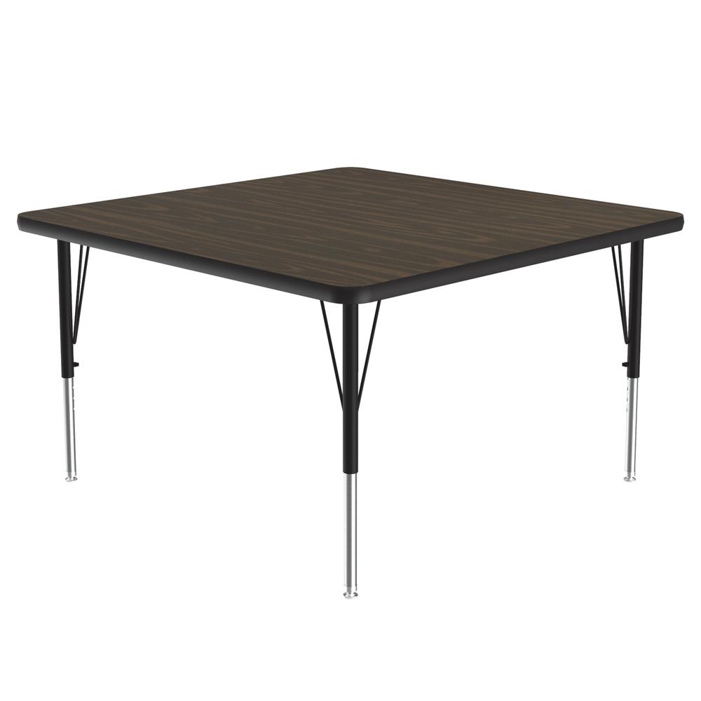 Deluxe High-Pressure Top Activity Tables, 48x48", SQUARE, WALNUT, BLACK/CHROME. Picture 8