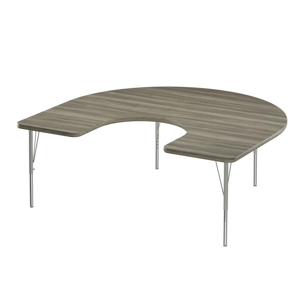 Deluxe High-Pressure Top Activity Tables 60x66", HORSESHOE NEW ENGLAND DRIFTWOOD, SILVER MIST. Picture 3