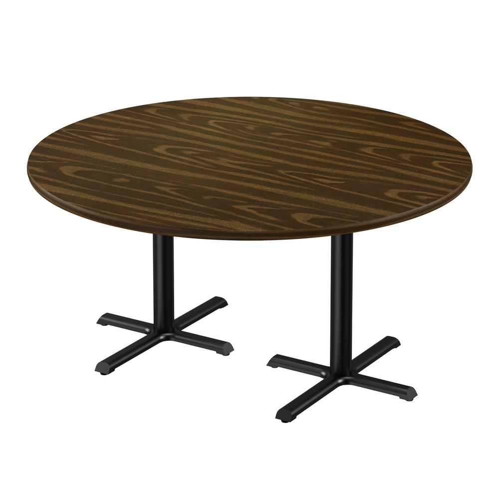 Table Height Deluxe High-Pressure Café and Breakroom Table 60x60" ROUND, WALNUT BLACK. Picture 2