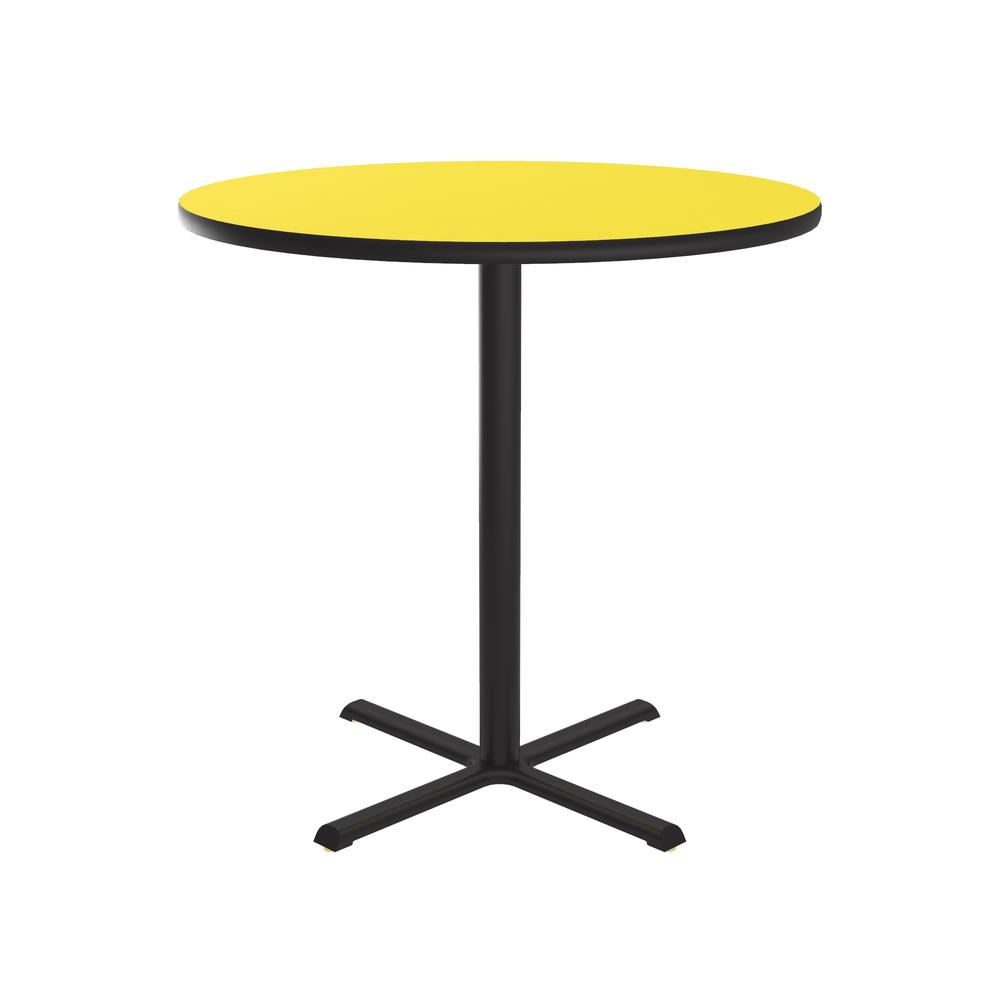 Bar Stool/Standing Height Deluxe High-Pressure Café and Breakroom Table, 42x42" ROUND, YELLOW BLACK. Picture 1