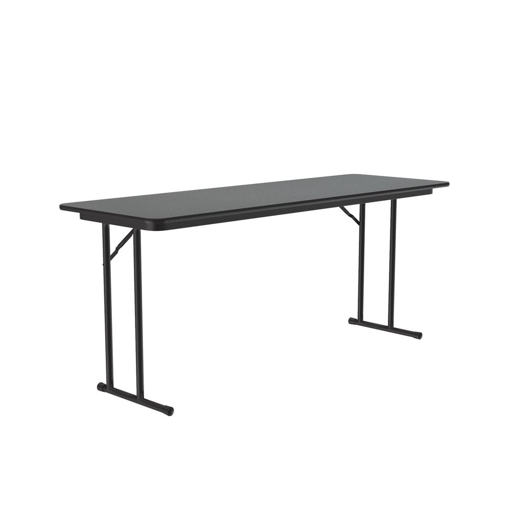 Deluxe High-Pressure Folding Seminar Table with Off-Set Leg, 24x72" RECTANGULAR MONTANA GRANITE BLACK. Picture 4