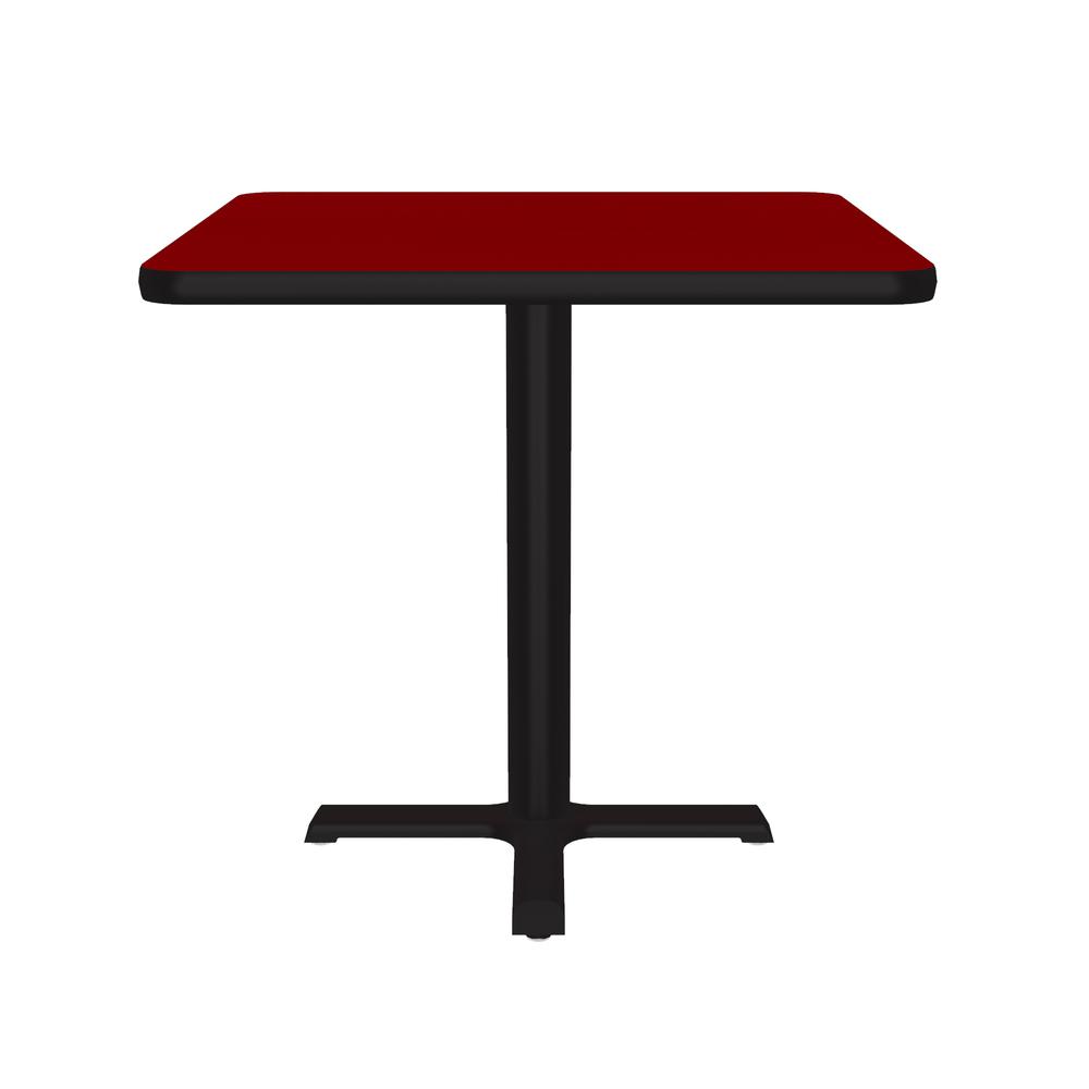 Table Height Deluxe High-Pressure Café and Breakroom Table, 24x24" SQUARE RED BLACK. Picture 8