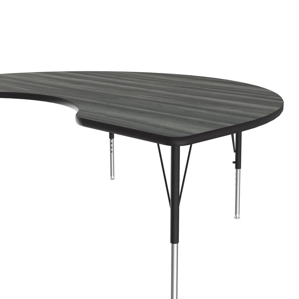 Deluxe High-Pressure Top Activity Tables 48x72", KIDNEY, NEW ENGLAND DRIFTWOOD BLACK/CHROME. Picture 1