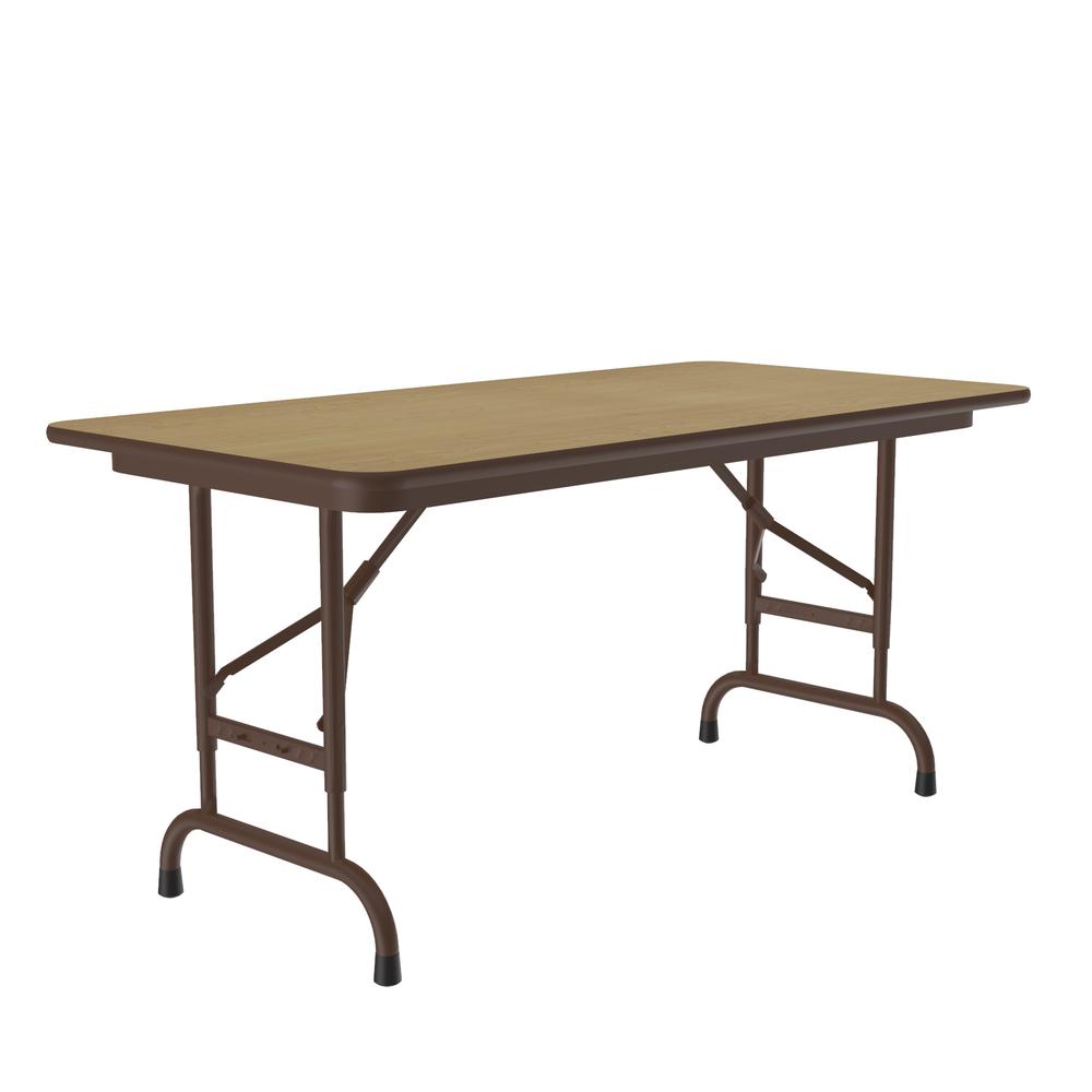 Adjustable Height High Pressure Top Folding Table, 24x48", RECTANGULAR FUSION MAPLE BROWN. Picture 7