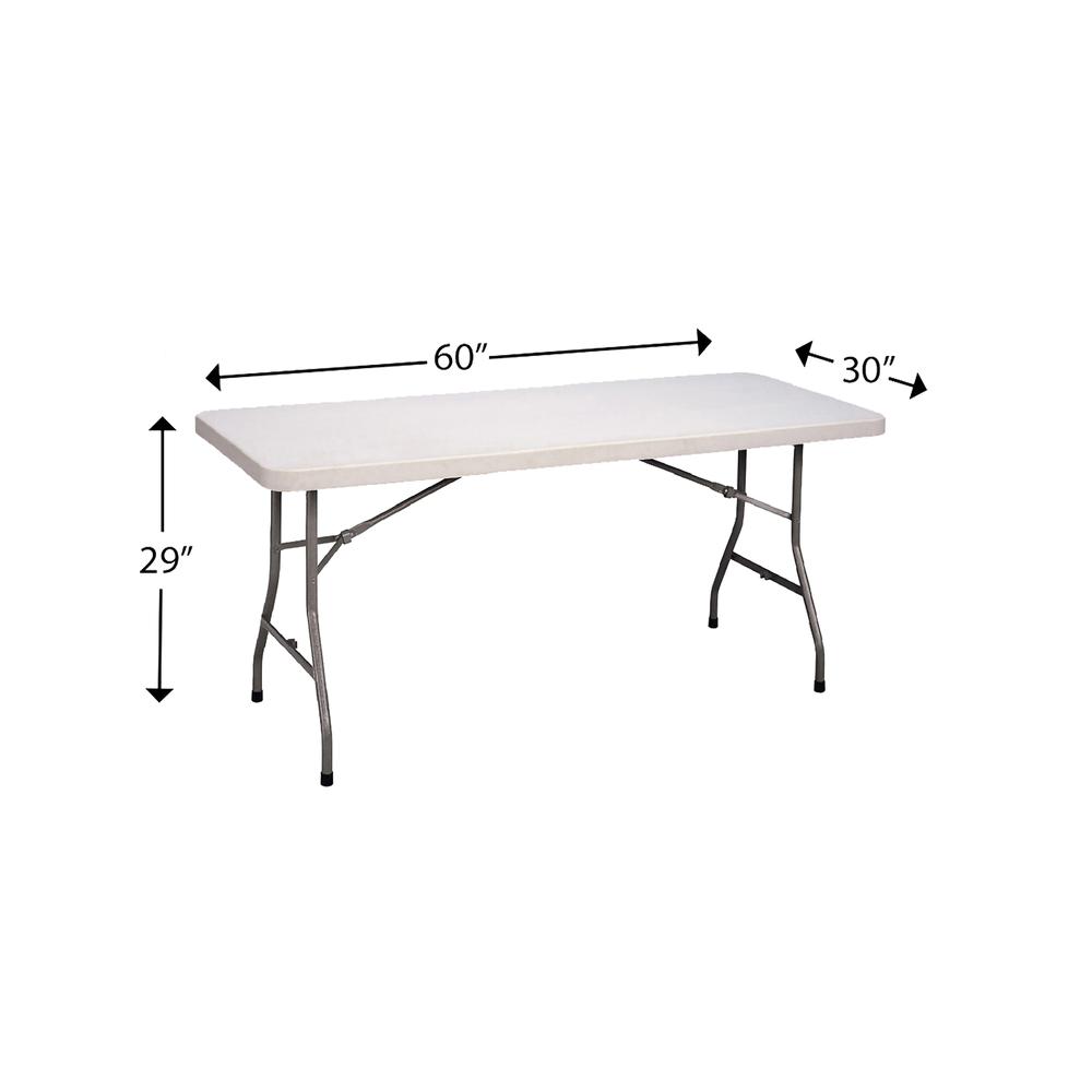 Economy Blow-Molded Plastic Folding Table, 30x60", RECTANGULAR, GRAY GRANITE, CHARCOAL. Picture 3