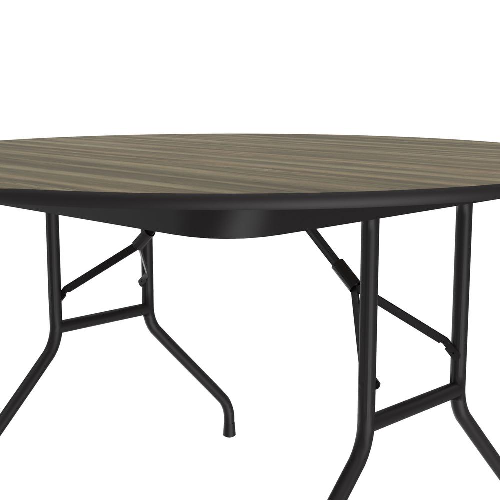 Deluxe High Pressure Top Folding Table, 48x48" ROUND, COLONIAL HICKORY BLACK. Picture 3