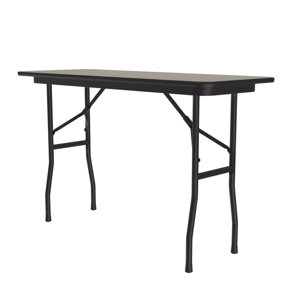 Deluxe High Pressure Top Folding Table 18x48", RECTANGULAR SAVANNAH SAND, BLACK. Picture 1