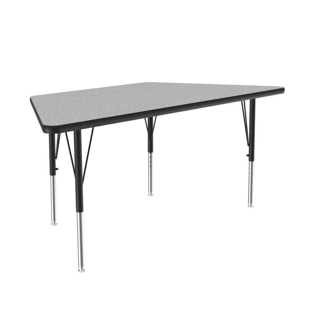 Commercial Laminate Top Activity Tables, 30x60" TRAPEZOID, GRAY GRANITE BLACK/CHROME. Picture 9