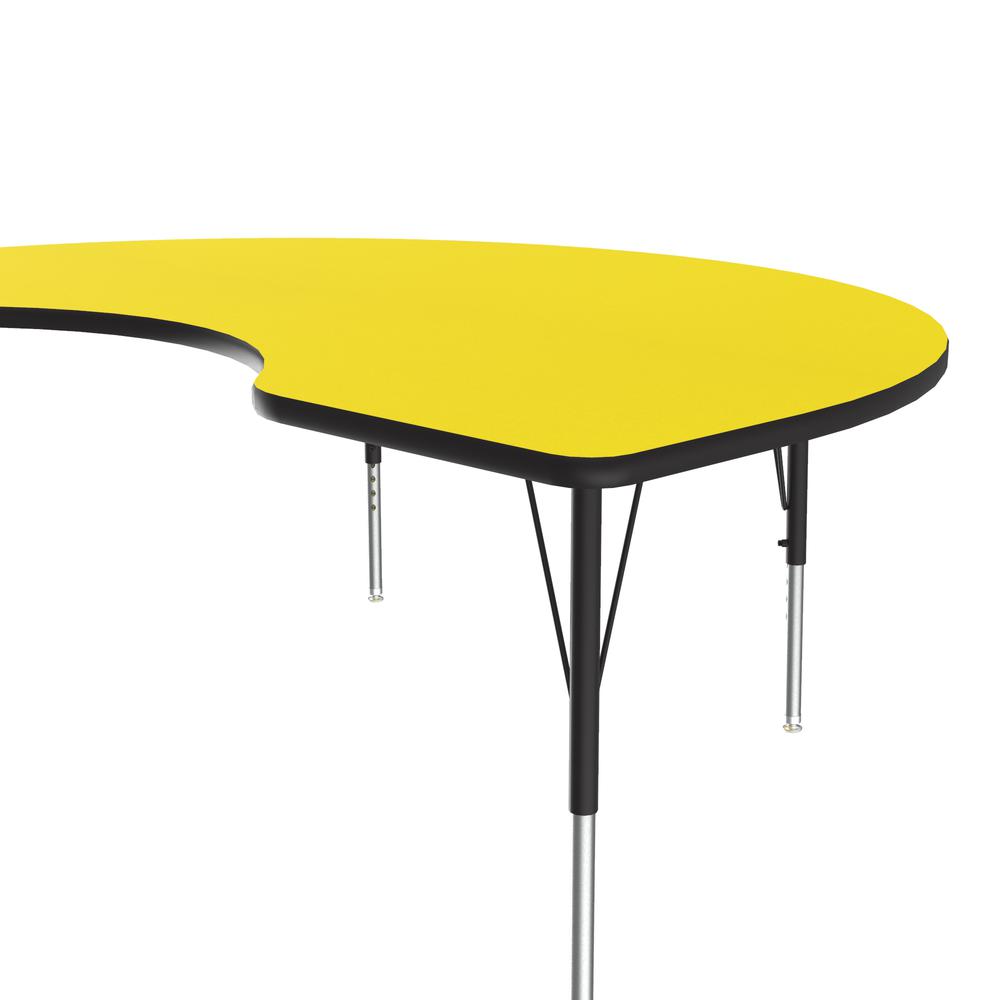 Deluxe High-Pressure Top Activity Tables 48x72", KIDNEY, YELLOW , BLACK/CHROME. Picture 8