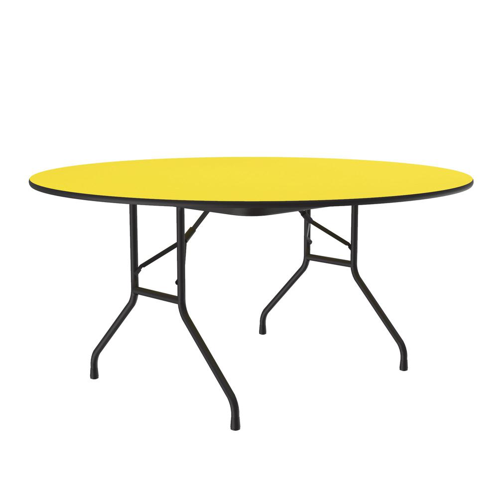 Deluxe High Pressure Top Folding Table 60x60" ROUND YELLOW, BLACK. Picture 4