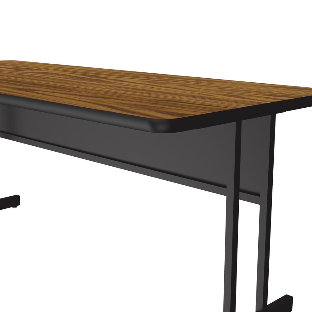 Econoline Melamine Top Computer/Student Desks, 30x72" RECTANGULAR MEDIUM OAK BLACK. Picture 4