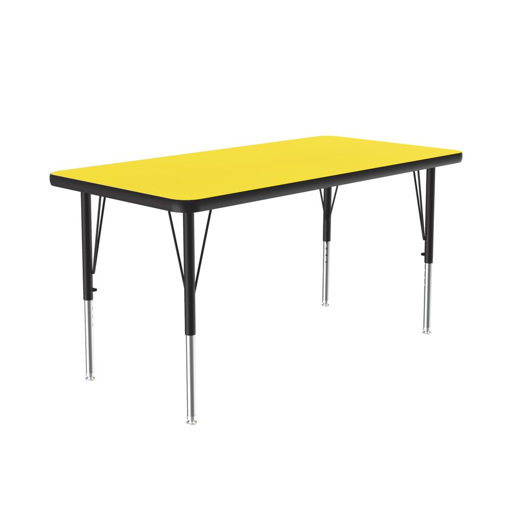 Deluxe High-Pressure Top Activity Tables 24x48", RECTANGULAR, YELLOW , BLACK/CHROME. Picture 9