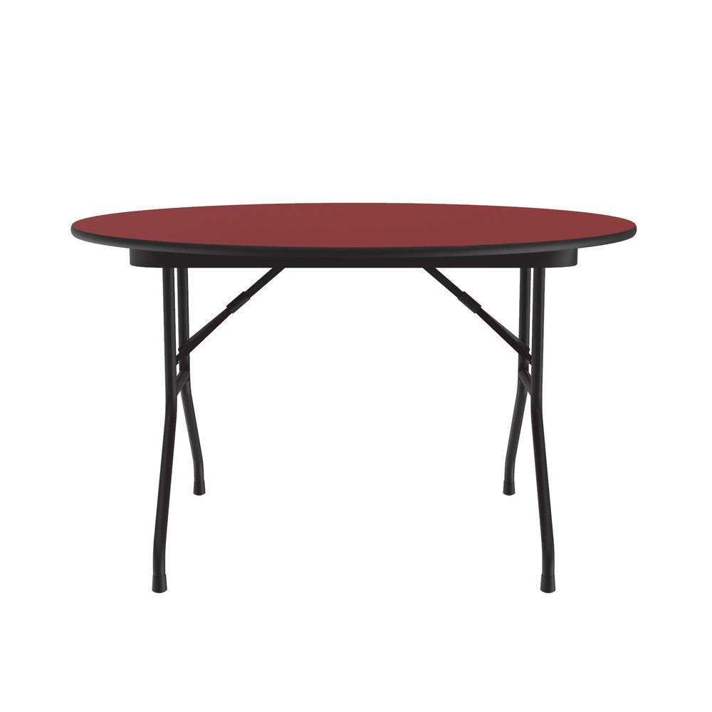 Deluxe High Pressure Top Folding Table 48x48" ROUND, RED, BLACK. Picture 4