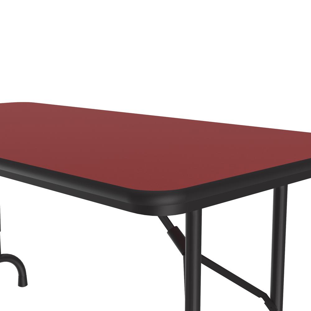 Adjustable Height High Pressure Top Folding Table, 24x48" RECTANGULAR, RED BLACK. Picture 2