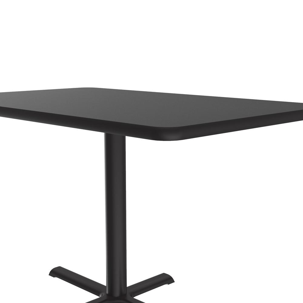 Table Height Thermal Fused Laminate Café and Breakroom Table, 30x42" RECTANGULAR BLACK GRANITE, BLACK. Picture 4