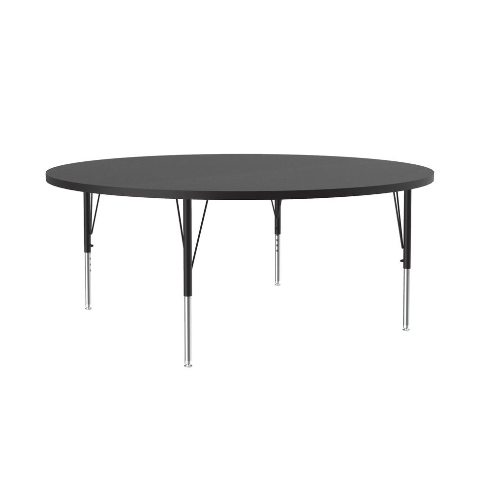 Deluxe High-Pressure Top Activity Tables, 60x60", ROUND  BLACK/CHROME. Picture 7