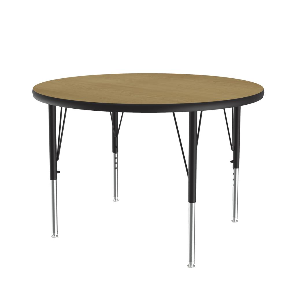 Deluxe High-Pressure Top Activity Tables, 36x36", ROUND, FUSION MAPLE, BLACK/CHROME. Picture 9