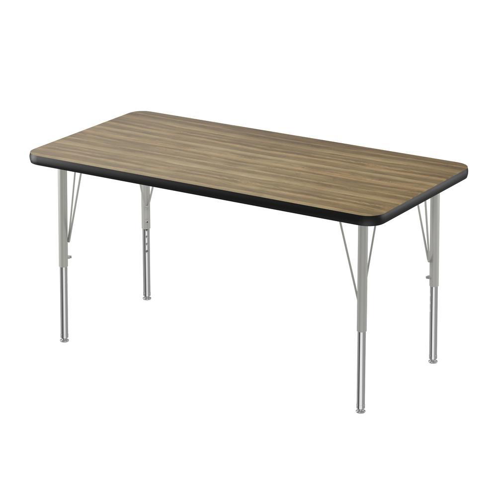 Deluxe High-Pressure Top Activity Tables 24x48", RECTANGULAR COLONIAL HICKORY SILVER MIST. Picture 1